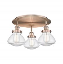 Innovations Lighting 916-3C-AC-G322 - Olean - 3 Light - 19 inch - Antique Copper - Semi-Flush Mount