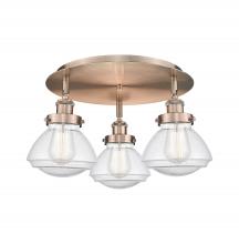 Innovations Lighting 916-3C-AC-G324 - Olean - 3 Light - 19 inch - Antique Copper - Semi-Flush Mount