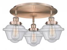 Innovations Lighting 916-3C-AC-G534 - Oxford - 3 Light - 19 inch - Antique Copper - Semi-Flush Mount