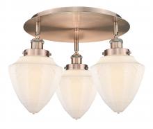 Innovations Lighting 916-3C-AC-G661-7 - Bullet - 3 Light - 18 inch - Antique Copper - Semi-Flush Mount