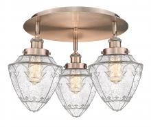 Innovations Lighting 916-3C-AC-G664-7 - Bullet - 3 Light - 18 inch - Antique Copper - Semi-Flush Mount