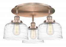 Innovations Lighting 916-3C-AC-G713 - Bell - 3 Light - 20 inch - Antique Copper - Semi-Flush Mount