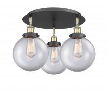 Innovations Lighting 916-3C-BAB-G202-8 - Whitney - 3 Light - 20 inch - Black Antique Brass - Semi-Flush Mount