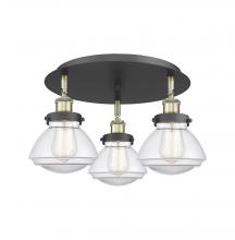 Innovations Lighting 916-3C-BAB-G322 - Olean - 3 Light - 19 inch - Black Antique Brass - Semi-Flush Mount