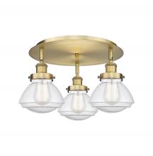 Innovations Lighting 916-3C-BB-G324 - Olean - 3 Light - 19 inch - Brushed Brass - Semi-Flush Mount
