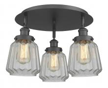 Innovations Lighting 916-3C-BK-G142 - Chatham - 3 Light - 19 inch - Matte Black - Semi-Flush Mount
