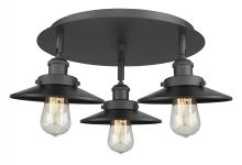 Innovations Lighting 916-3C-BK-M6-BK - Edison - 3 Light - 20 inch - Matte Black - Semi-Flush Mount