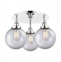 Innovations Lighting 916-3C-PC-G202-8 - Whitney - 3 Light - 20 inch - Polished Chrome - Semi-Flush Mount