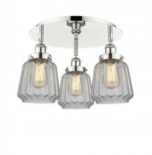 Innovations Lighting 916-3C-PN-G142 - Chatham - 3 Light - 19 inch - Polished Nickel - Semi-Flush Mount