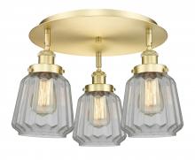 Innovations Lighting 916-3C-SG-G142 - Chatham - 3 Light - 19 inch - Satin Gold - Semi-Flush Mount