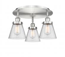 Innovations Lighting 916-3C-SN-G64 - Cone - 3 Light - 18 inch - Satin Nickel - Semi-Flush Mount