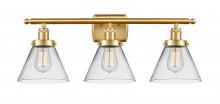 Innovations Lighting 916-3W-SG-G42 - Cone - 3 Light - 28 inch - Satin Gold - Bath Vanity Light