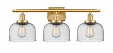 Innovations Lighting 916-3W-SG-G74 - Bell - 3 Light - 28 inch - Satin Gold - Bath Vanity Light