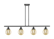 Innovations Lighting 916-4I-BK-G208-6 - Beacon - 4 Light - 48 inch - Matte Black - Stem Hung - Island Light