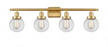 Innovations Lighting 916-4W-SG-G202-6 - Beacon - 4 Light - 36 inch - Satin Gold - Bath Vanity Light