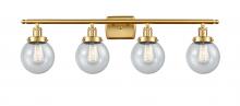 Innovations Lighting 916-4W-SG-G204-6 - Beacon - 4 Light - 36 inch - Satin Gold - Bath Vanity Light