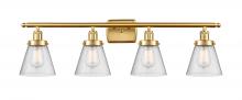 Innovations Lighting 916-4W-SG-G64 - Cone - 4 Light - 36 inch - Satin Gold - Bath Vanity Light