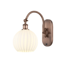 Innovations Lighting 918-1W-AC-G1217-8WV - White Venetian - 1 Light - 8 inch - Antique Copper - Sconce