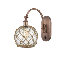 Innovations Lighting 918-1W-AC-G122-8RB - Farmhouse Rope - 1 Light - 8 inch - Antique Copper - Adjustable - Sconce