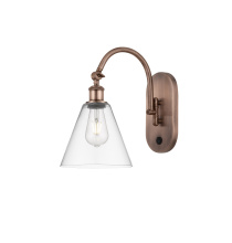 Innovations Lighting 918-1W-AC-GBC-82 - Berkshire Glass - 1 Light - 8 inch - Antique Copper - Sconce