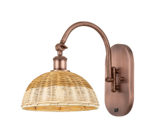 Innovations Lighting 918-1W-AC-NBD2-9-NAT - Bristol Natural II - 1 Light - 9 inch - Antique Copper - Sconce
