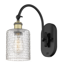Innovations Lighting 918-1W-BAB-G112C-5CL - Cobbleskill - 1 Light - 5 inch - Black Antique Brass - Adjustable - Sconce