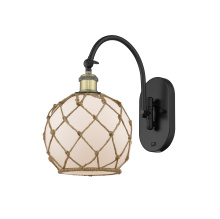 Innovations Lighting 918-1W-BAB-G121-8RB - Farmhouse Rope - 1 Light - 8 inch - Black Antique Brass - Adjustable - Sconce