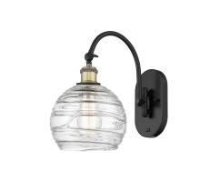 Innovations Lighting 918-1W-BAB-G1213-8CL - Athens Deco Swirl - 1 Light - 8 inch - Black Antique Brass - Sconce