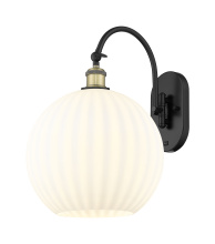 Innovations Lighting 918-1W-BAB-G1217-12WV - White Venetian - 1 Light - 12 inch - Black Antique Brass - Sconce