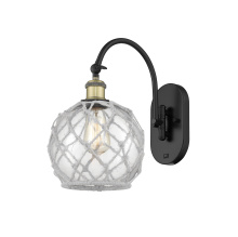 Innovations Lighting 918-1W-BAB-G122-8RW - Farmhouse Rope - 1 Light - 8 inch - Black Antique Brass - Adjustable - Sconce