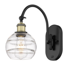 Innovations Lighting 918-1W-BAB-G556-6CL - Rochester - 1 Light - 6 inch - Black Antique Brass - Adjustable - Sconce