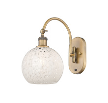 Innovations Lighting 918-1W-BB-G1216-8WM - White Mouchette - 1 Light - 8 inch - Brushed Brass - Sconce