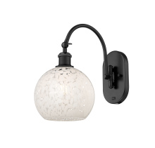 Innovations Lighting 918-1W-BK-G1216-8WM - White Mouchette - 1 Light - 8 inch - Matte Black - Sconce