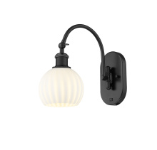 Innovations Lighting 918-1W-BK-G1217-6WV - White Venetian - 1 Light - 6 inch - Matte Black - Sconce