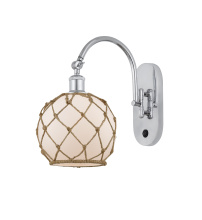 Innovations Lighting 918-1W-PC-G121-8RB - Farmhouse Rope - 1 Light - 8 inch - Polished Chrome - Adjustable - Sconce