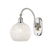 Innovations Lighting 918-1W-PN-G1216-8WM - White Mouchette - 1 Light - 8 inch - Polished Nickel - Sconce