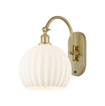 Innovations Lighting 918-1W-SG-G1217-10WV - White Venetian - 1 Light - 10 inch - Satin Gold - Sconce