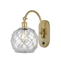 Innovations Lighting 918-1W-SG-G122-8RW - Farmhouse Rope - 1 Light - 8 inch - Satin Gold - Adjustable - Sconce