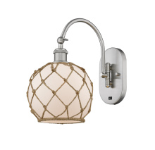 Innovations Lighting 918-1W-SN-G121-8RB - Farmhouse Rope - 1 Light - 8 inch - Brushed Satin Nickel - Adjustable - Sconce
