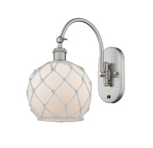 Innovations Lighting 918-1W-SN-G121-8RW - Farmhouse Rope - 1 Light - 8 inch - Brushed Satin Nickel - Adjustable - Sconce
