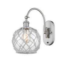 Innovations Lighting 918-1W-SN-G122-8RW - Farmhouse Rope - 1 Light - 8 inch - Brushed Satin Nickel - Adjustable - Sconce