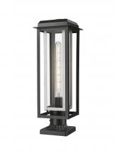 Innovations Lighting 9951-1PLT-BK-20-CG-SV-CL - Mansfield - 1 Light - 8 inch - Black - Stem Hung - Coastal Outdoor Post Lantern