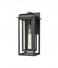 Innovations Lighting 9951-1W-BK-16-CG-BK-CL - Mansfield - 1 Light - 8 inch - Matte Black - Coastal Outdoor Sconce