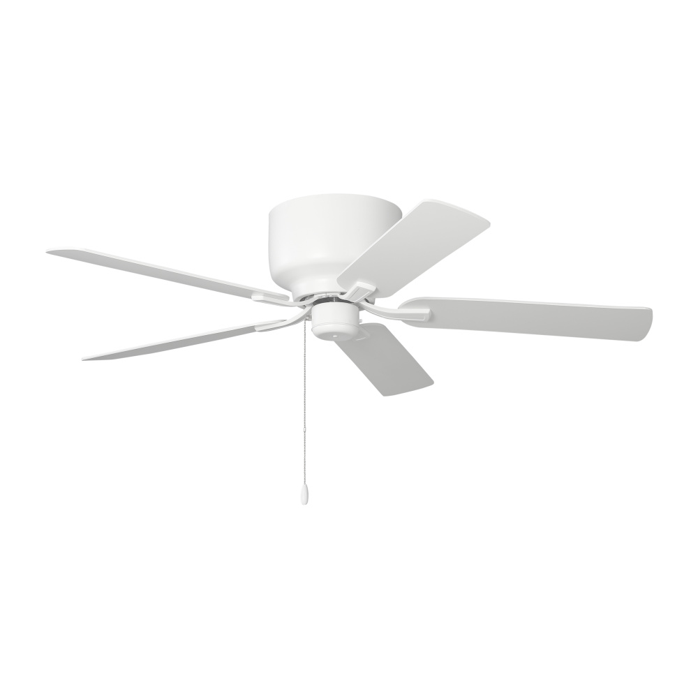 Linden 52 Hugger Ceiling Fan in Matte White with Matte White Blades
