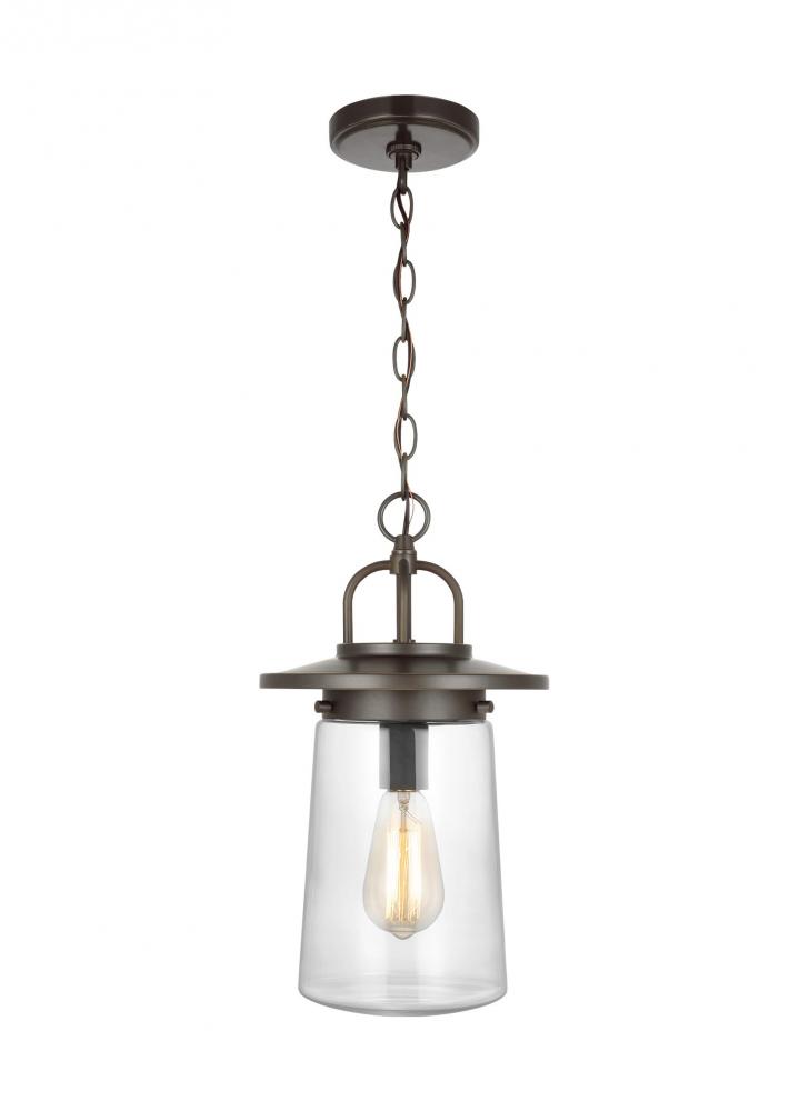Tybee casual 1-light LED outdoor exterior ceiling hanging pendant in antique bronze Finish