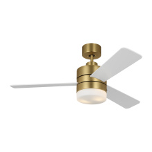 Generation Lighting 3ERAR44BBSD - Era 44 LED Ceiling Fan in Burnished Brass with Matte White Blades and Light Kit