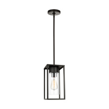 Generation Lighting 6231101-71 - Vado modern 1-light outdoor pendant lantern in antique bronze finish with clear glass shade