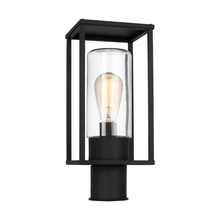 Generation Lighting 8231101-12 - Vado modern 1-light outdoor post lantern in black finish with clear glass panels