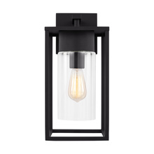 Generation Lighting 8731101-12 - Vado modern 1-light outdoor large wall lantern in black finish with clear glass panels