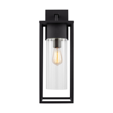 Generation Lighting 8831101-12 - Vado modern 1-light outdoor extra-large wall lantern in black finish with clear glass panels